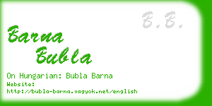 barna bubla business card